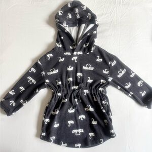 Hanna Andersson ribbed hoodie tunic black swan 3T